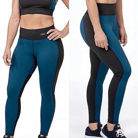 Evree X Barbella “Bella Heart” Legging Colorblock Black Blue | Women's Size M - Picture 1 of 11
